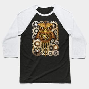 Steampunk Owl Vintage Style Baseball T-Shirt